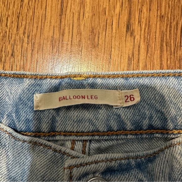 Levi’s Light Blue BALLOON denim pants jeans size 26 100% cotton zip up - Picture 7 of 12